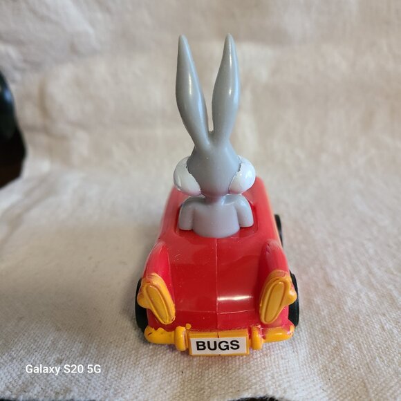Vintage Bugs Bunny Car Toy Looney Tunes Warner Bros Red Roadster Vehicle - Picture 4 of 5
